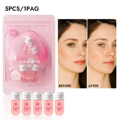 5/10 Capsules of Cleansing and Makeup Remover Oil Gentle Facial Makeup Remover Travel Portable Moisturize Soothe Cleansing Oil