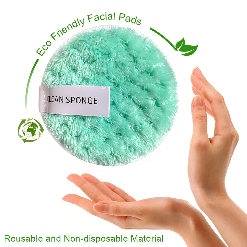 1/4pcs Makeup Remover Microfiber Cotton Pad Cosmetics Washable Makeup  Towel Cleaning Sponge Skin Care Tool Washcloth