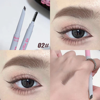 2 in 1 Eyebrow Pencil Professional Cosmetics Makeup 4 Colors Waterproof Eyebrow Tattoo Brush Long Lasting Eyebrow Pen