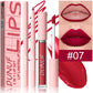 Matte Lip Gloss Lip Liner Set, 2pcs Waterproof Non-sticky Long-Lasting Lipstick, Nude Deep Red Mauve, Y2K Makeup Christmas Gift