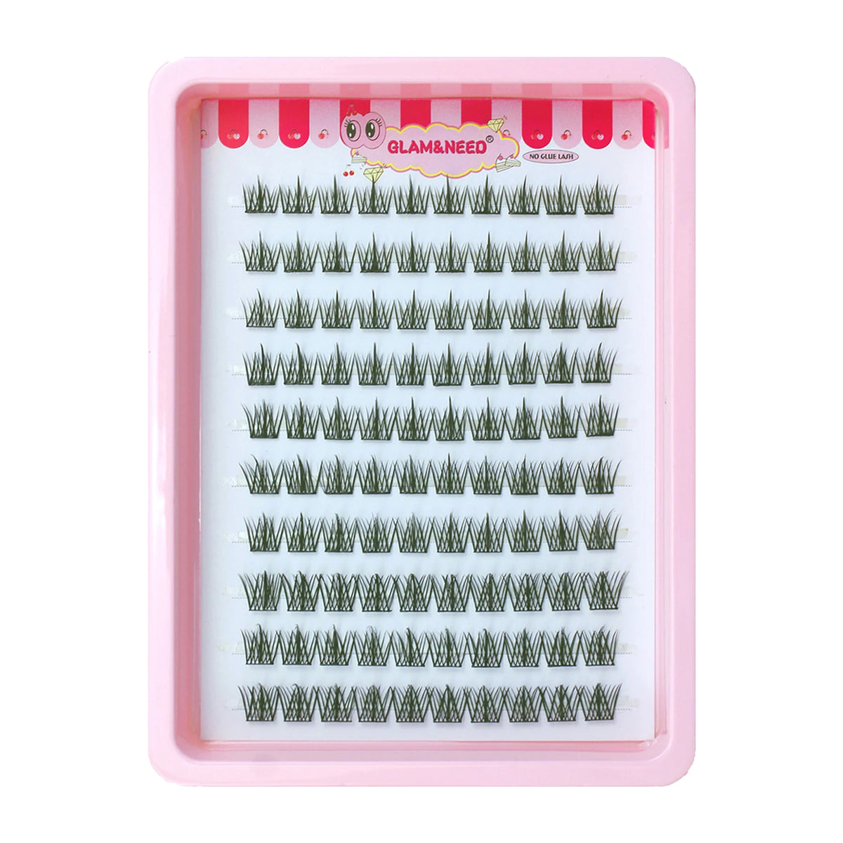 10 Rows Cat Eye Single Cluster Fake Eyelashes Natural Cosplay Makeup False Eyelashes Self-adhesive Natural Wispy Lash Extension