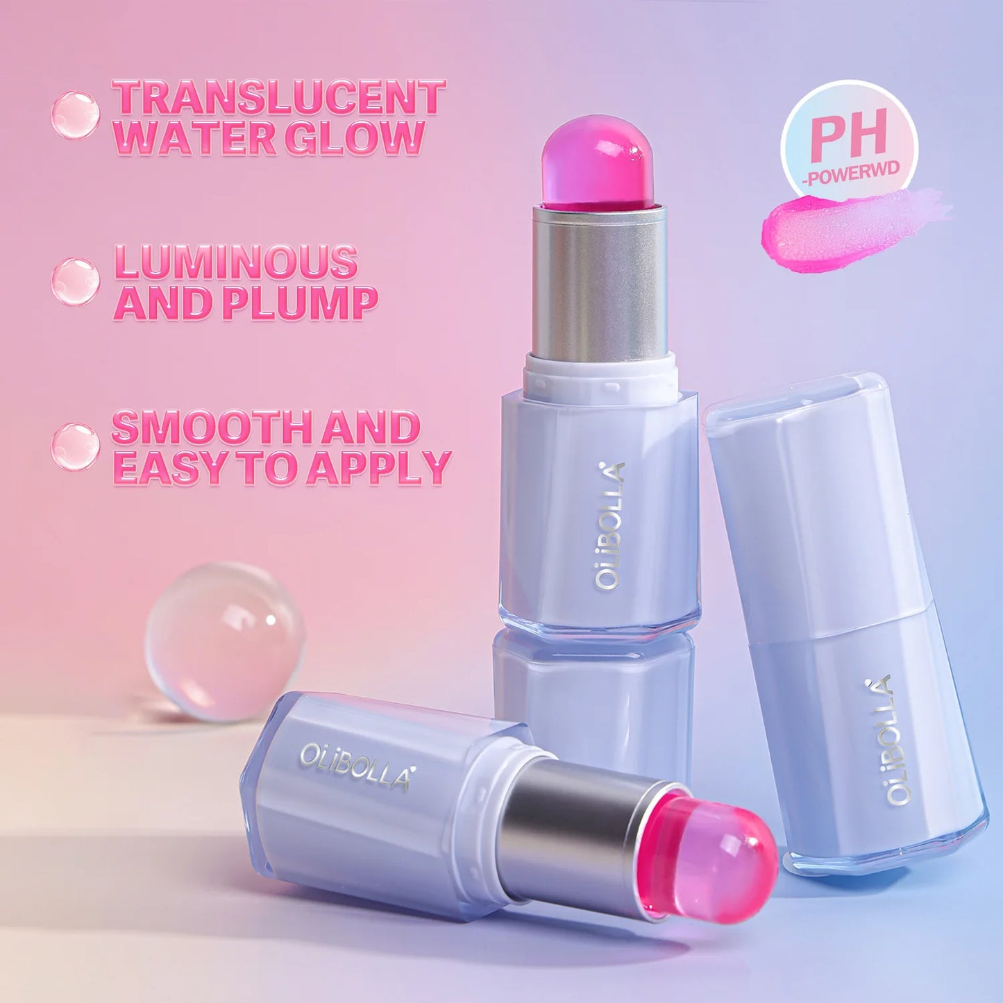 Color Changing Blush Stick, Heat-Activated Jelly Touch that Melts Smoothly, Creates Fresh Dewy Glow with Hydrating Cream Texture