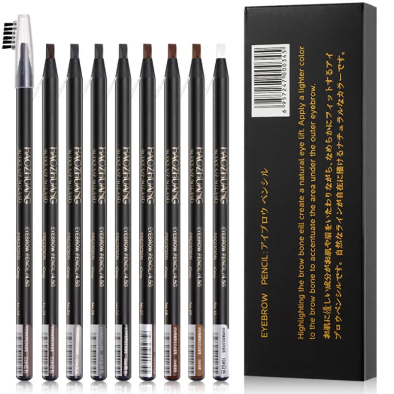 12PCS White Eyebrow Pencil Draw Line Pen Eyeshadow Natural Long-Lasting Brows Tint Waterproof Eye Brow Makeup Beauty Definer