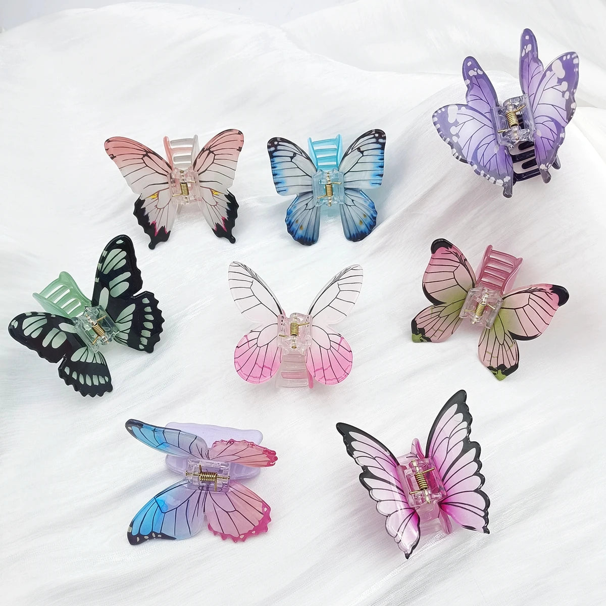 Simulation Butterfly Hair Claw Acrylic Claw Clip Temperament Grab Hair Clips for Girls Ins Trendy Hair Accessories Gift
