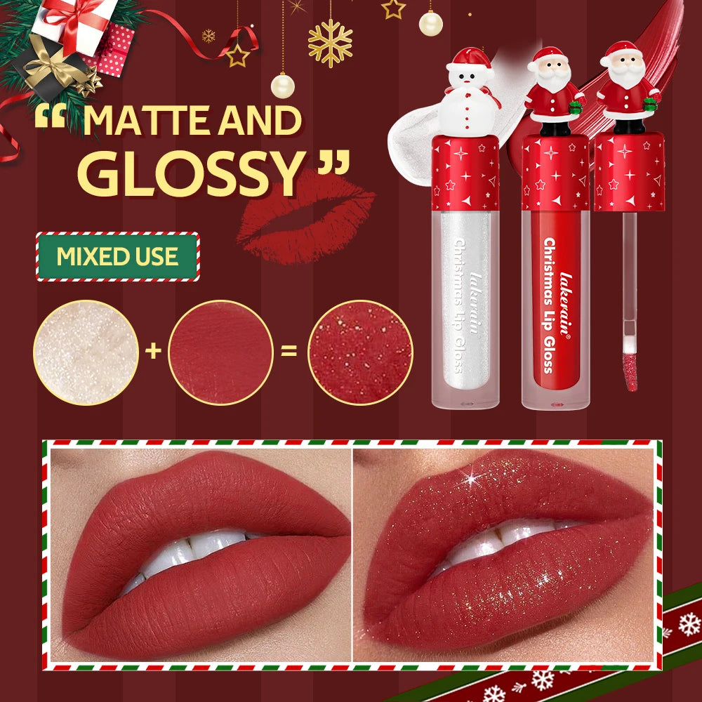 Lakerain Christmas Lip Gloss Set Long Lasting Moisturizing Waterproof Portable Travel Kit Ideal Thanksgiving Christmas Gift