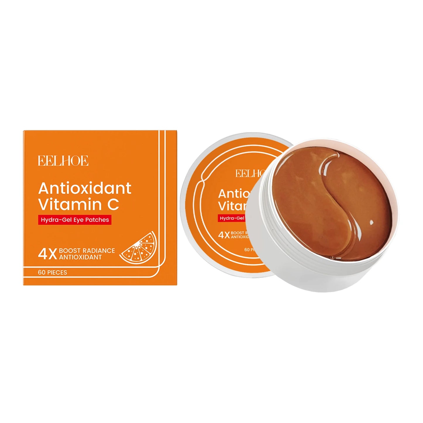 60Pcs Vitamin C Eye Patches Remescar Puffiness Dark Circles Bags Tightening Eye Skin Hyaluronic Acid Moisturizing Eye Mask Care