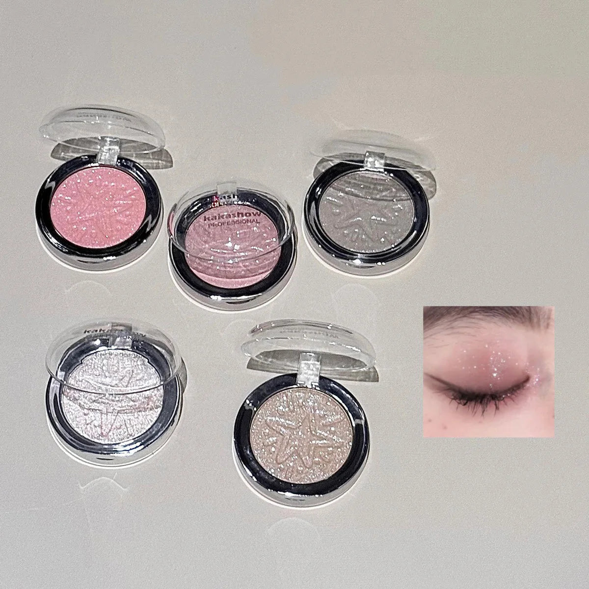 Pink Glitter Eyeshadow Powder Highlighter Monochrome Diamond Shimmer Silkworm Brighten Highgloss Sequins Multi-purpose Makeup