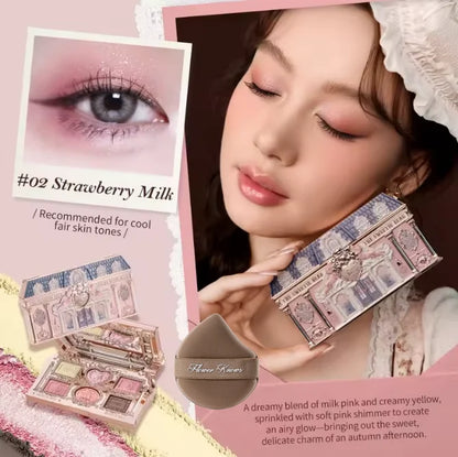 Flower Knows Makeup Bunny Garden Eyeshadows Collection 6-Color Long Lasting Makeup Natural Nudes Waterproof Eye Shadows Palette