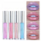 6 Colors Laser Holographic Lip Gloss Liquid Lipstick Mermaid Pigment Longlasting Glitter Lipgloss Waterproof Metallic Lip Makeup