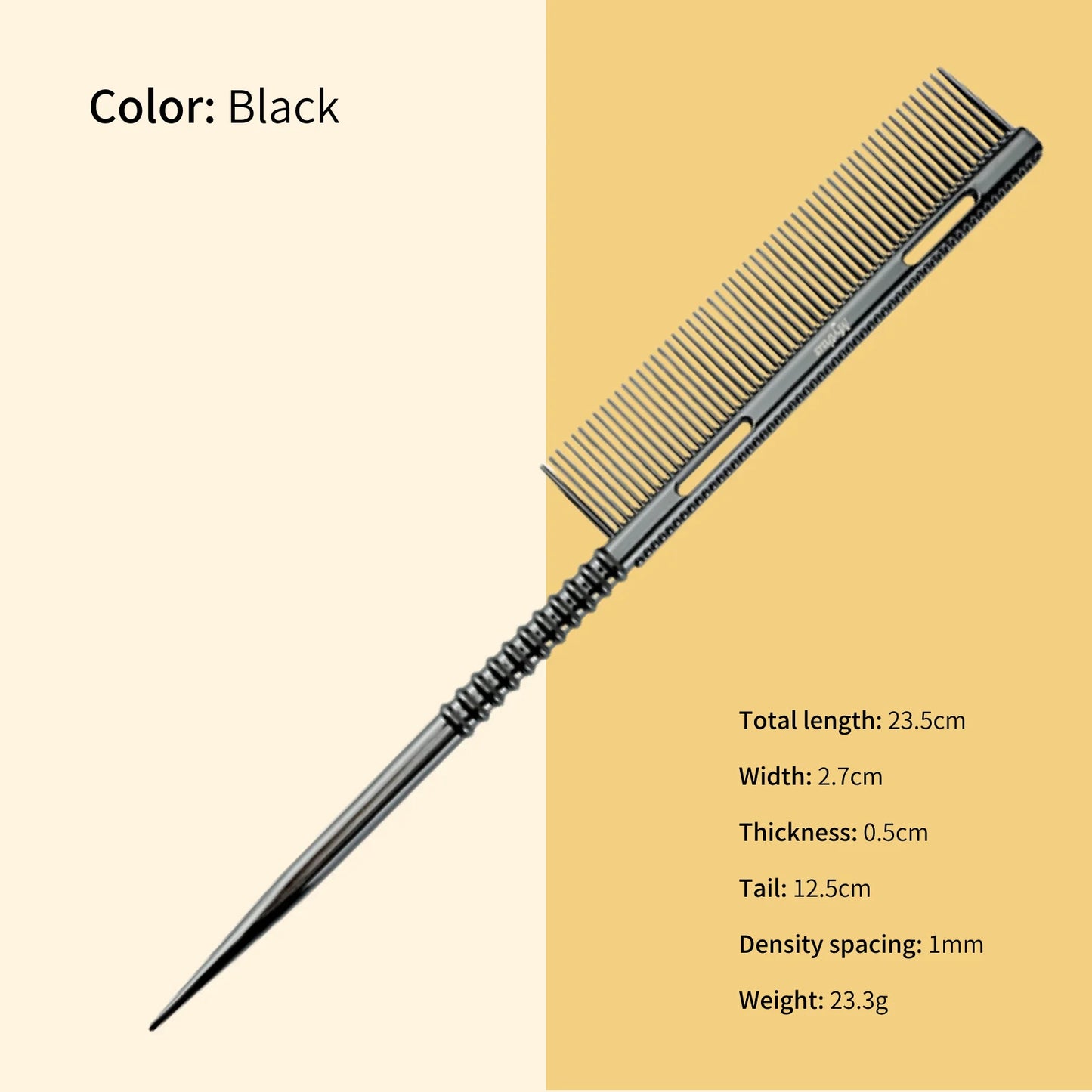 New Design Rat Tail Aluminium Styling Comb Professional Barber Heat Resistant Men Hair Combs Salon Hairdresser Tools For Women