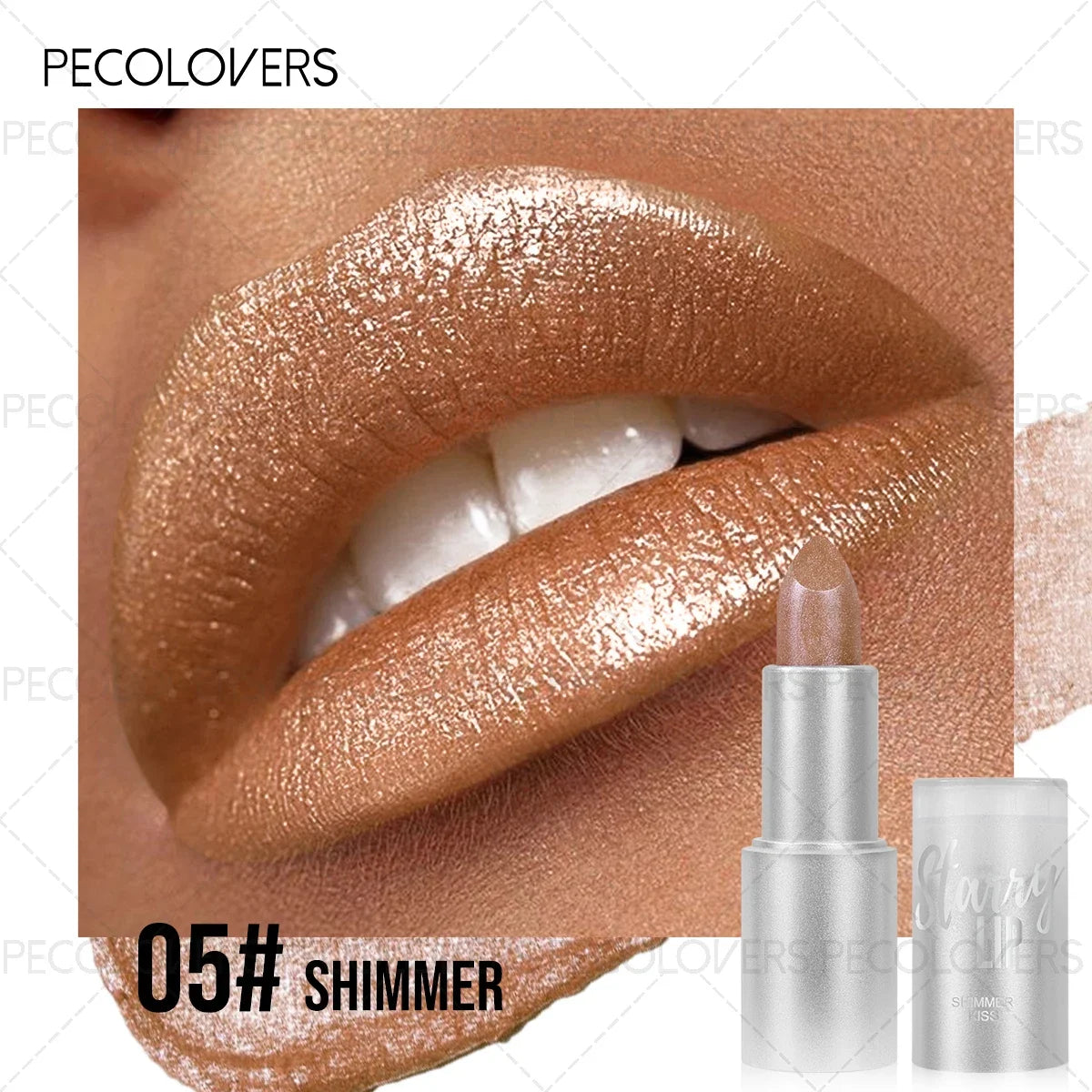 1PC Glitter Pearl, Various Shades, Cream Texture, Non-stick Cup, Sparkling Lipstick, Suitable for Christmas, Halloween Makeup