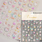 Lovely Cat Bunny Bowknot Poker Crown Lock Key Easter Eggs Love Cute Rabbit Mushroom Chick Flower Dog DIY Nail Art Stickers Decal
