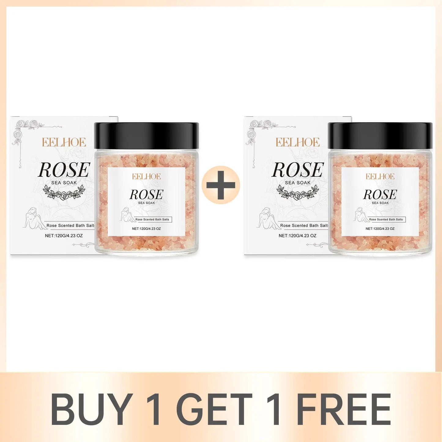 Rose Bath Salts Deep Cleansing Pores Exfoliating Long Lasting Fragrance Shower Relax Stress Relief Aromatherapy Body Skin Care