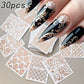30pcs 5D Embossed Rose Golden Lace Floral Nail Stickers Retro Vine Flower Nail Decals 5.5*6.5cm Irregular Geometric Nail Sliders