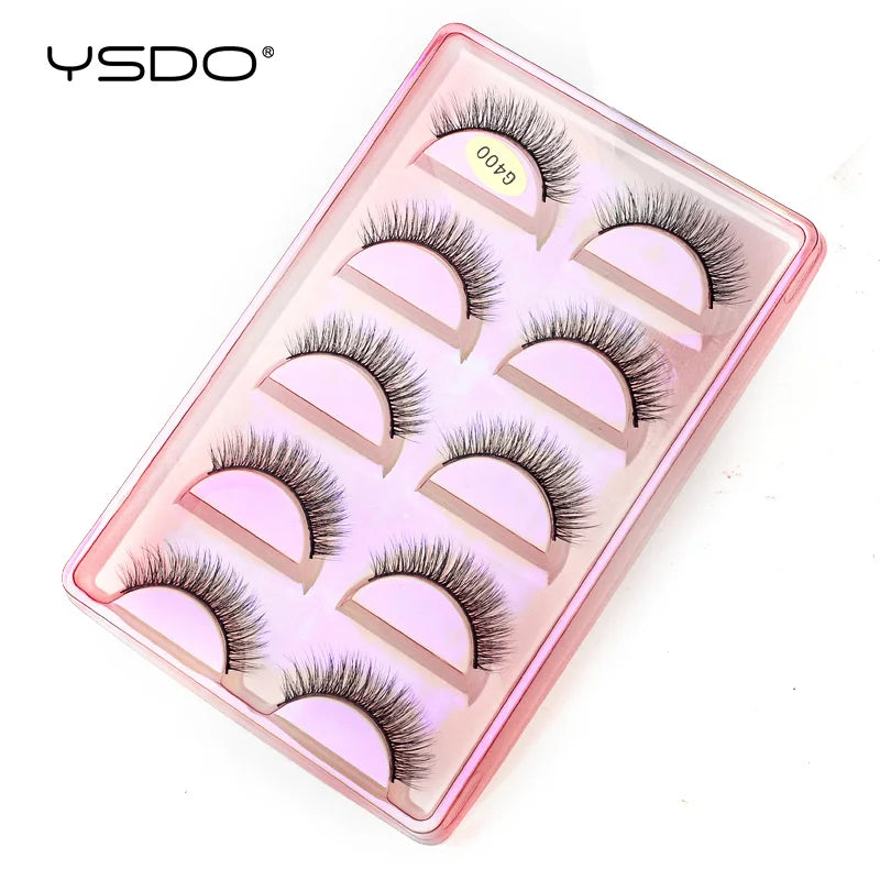 YSDO Eyelashes 3/5 Pairs Natural Long 3D Mink Lashes Fluffy Volume Mink False Eyelashes Cruelty Free Wispy Lashes Makeup Cilios