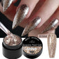 MEET ACROSS 8ml Pink Glitter Sequins Gel Nail Polish Shiny Sparkling Platinum Semi Permanant Soak Off Nail Art Varnish Manicure