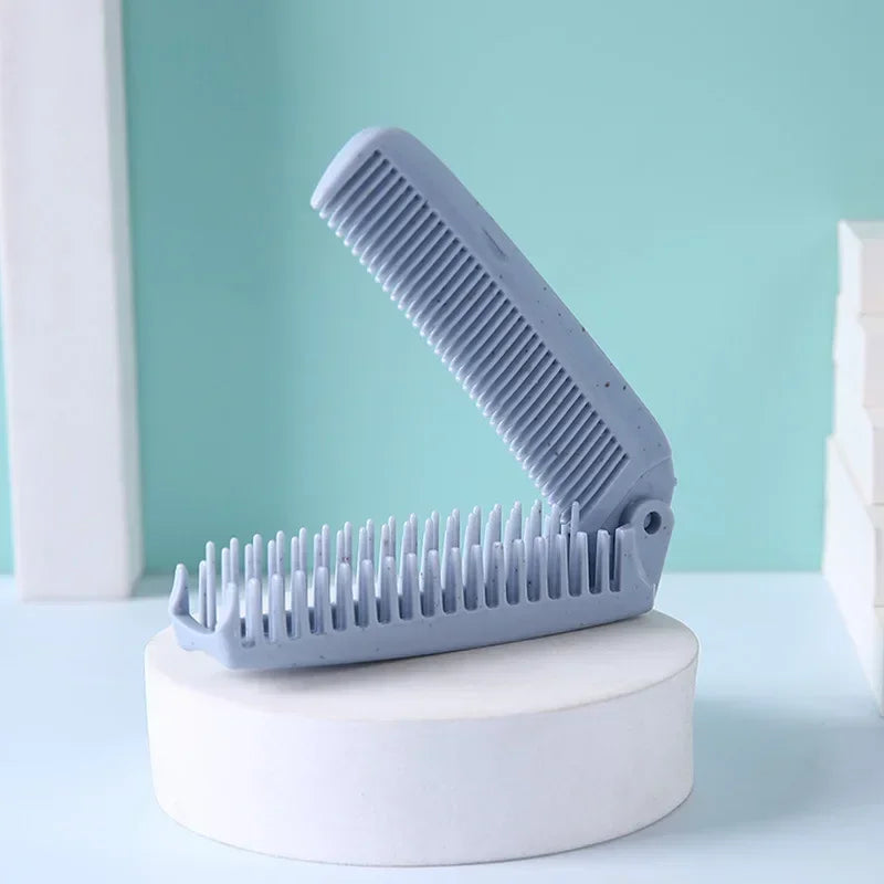 1pcs Portable Folding Comb Hair Brush Anti-static Travel Hair Brush Wheat Straw Folding Hairdressing Styling Beauty Tool