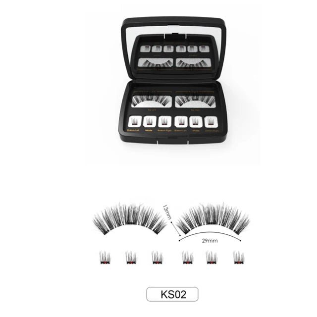 3D 3 Magnetic Eyelashes Natural Soft Reusable Easy To Wear Eyelash Extension Beauty Makeup Tool Fake Mink False Eyelashes