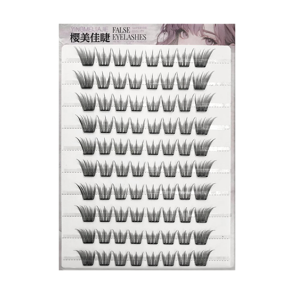 3/6/10 Rows Natural Charming Lashes Y2k Segmented Foxes Eyelash Extension Fluffy Single Clusters False Eyelashes Makeup Tools