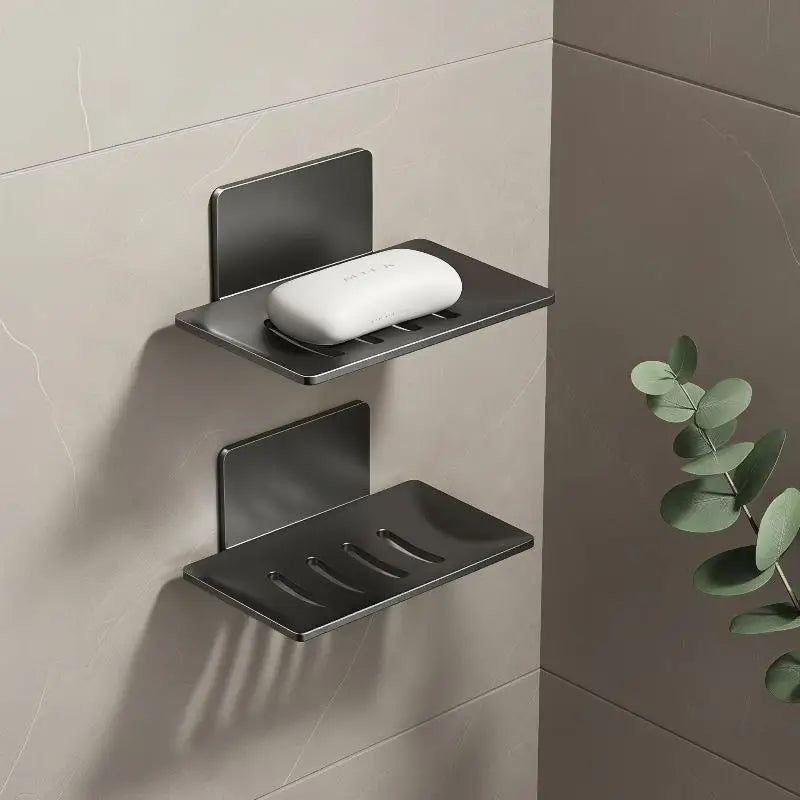 Removable No Drill Wall Mounted Soap Tray Self Adhesive Traceless Soap Sponge Holder for Bathroom Kitchen Sink