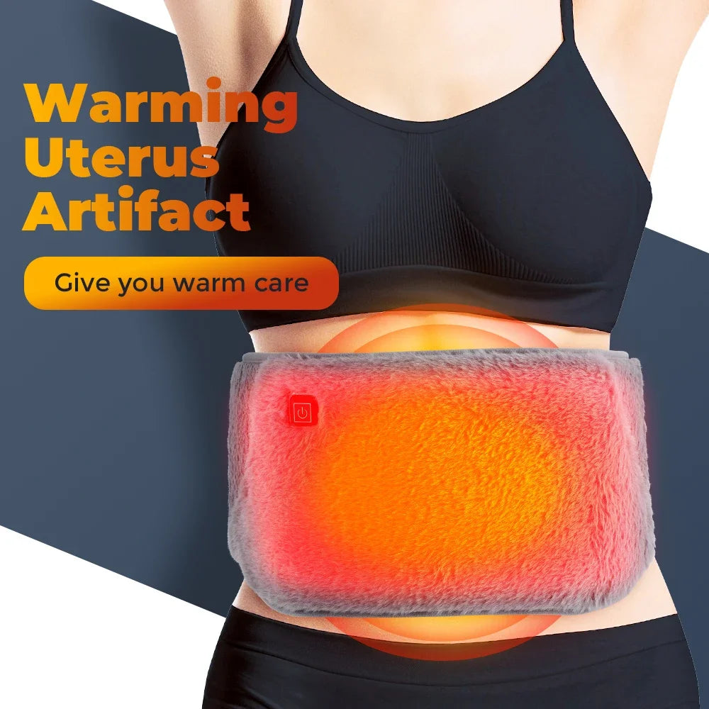 3 Levels Electric Heating Pad for Abdominal Menstrual Pain Relief Warm Palace Belt Cold-Proof USB Hand Warmer Waist Warming Pad