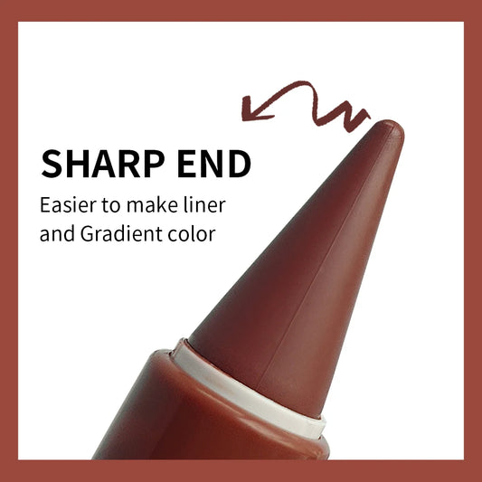 6pcs Matte Velvet 2-in-1 Cone-Shaped Tip Lipstick & Lip Liner Set - Long-Lasting Waterproof Gradient Effect Dual-Use Lip Gloss