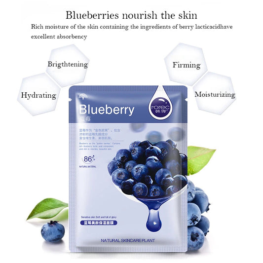 10pcs Natural Plant Facial Mask Moisturizing Oil Control Anti-Aging Fruit Aloe Korean Sheet Face Mask Beauty Skin Care Prodcuts