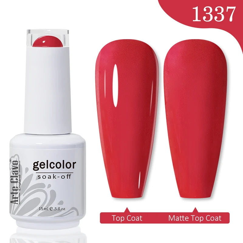 Arte Clavo 15ml Rose Red Pink Color Gel Nail Polish Autumn Winter Hot Sale Long Lasting Soak Off For Manicure Nail Art Gel