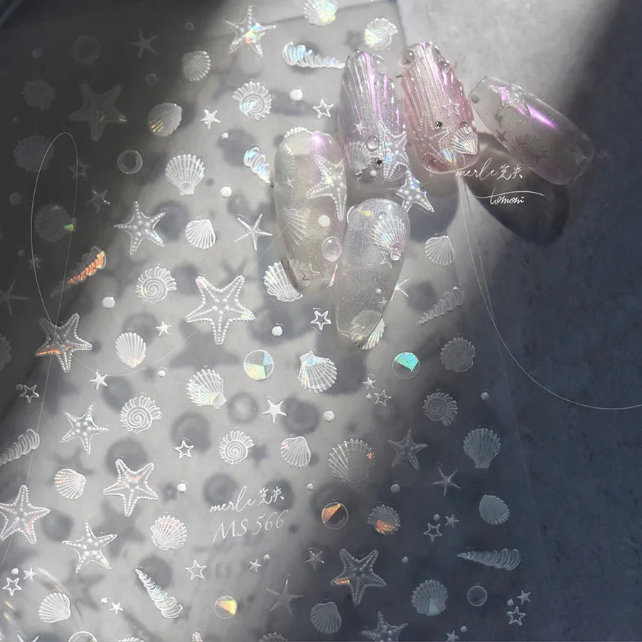 Magical Blow Bubbles Goldfish Bunny Rabbit Cat Kitten Shape Shiny Dreamy Bubbles 5D Nail Art Decorations Sticker Manicure Decal