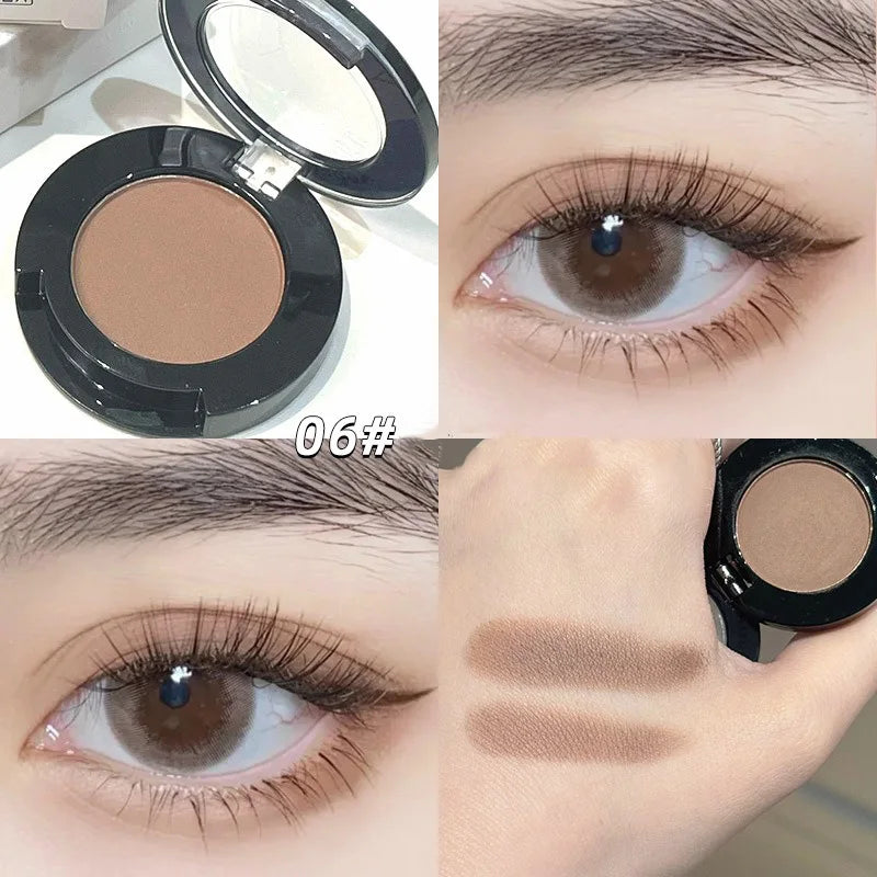 Monochrome Matte Brown Eyeshadow Makeup Waterproof Lasting Shiny Green Eye Makeup Natural Brighten Eyeshadow Highlighter Palette