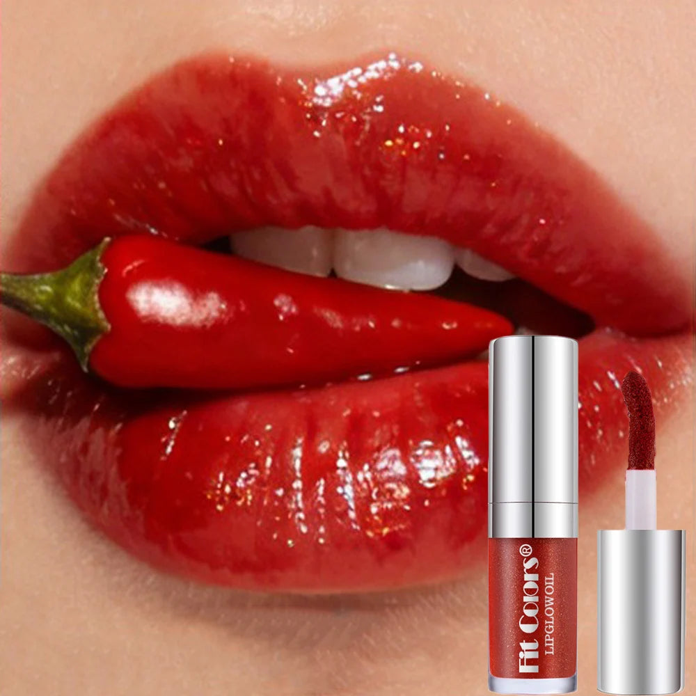 Crystal Jelly Lip Gloss Moisturizing Oil Shiny Red Brown Lip Oil Shimmer Moisturizing Women's Lip Gloss Makeup Gloss Cosmetics