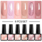 MTSSII 6PCS/Set Sparkly Red Roes Red Gel Nail Polish Shinning Nail Art LED UV Gel Varnish Nail Supplies Manicure Kit for Nails