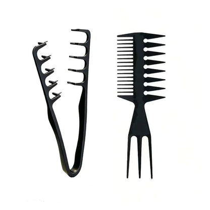 Salon Styling Comb Set Shark Tooth Fish Bone Detangling Brush Ergonomic Non-slip for All Hair Types Wet Dry Home Travel