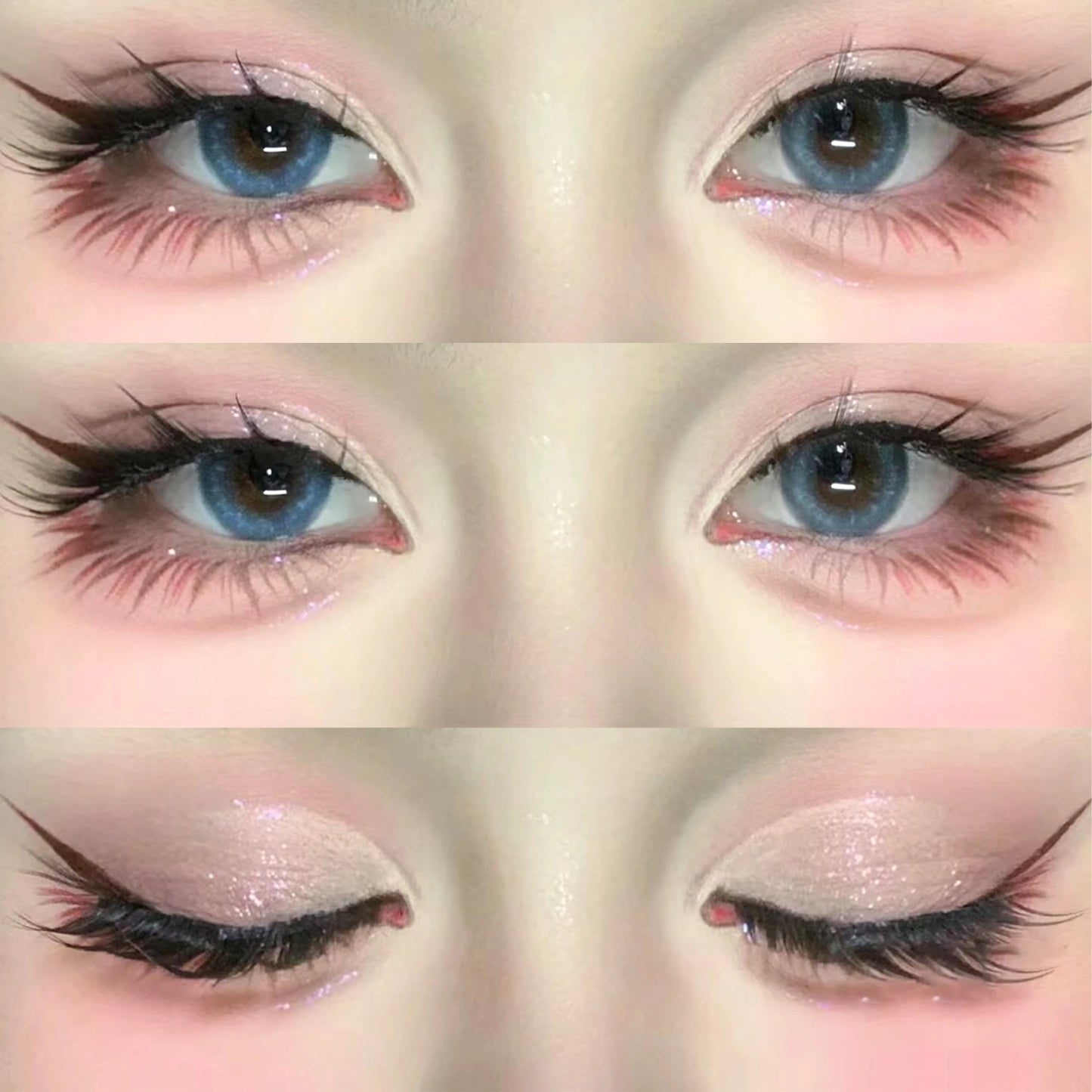 Lasvirey Cat Eye Lashes Manga Lashes Styles 3D Faux Mink Lashes Soft Cross Wispy Natural Winged End Eye Elongated Eyelash Makeup