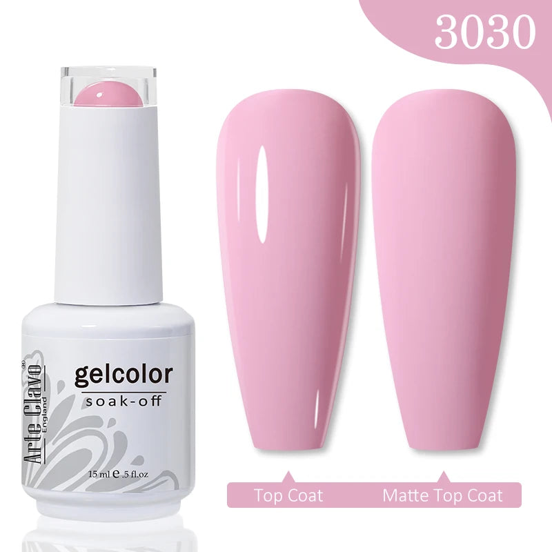 Arte Clavo 15ml Rose Red Pink Color Gel Nail Polish Autumn Winter Hot Sale Long Lasting Soak Off For Manicure Nail Art Gel