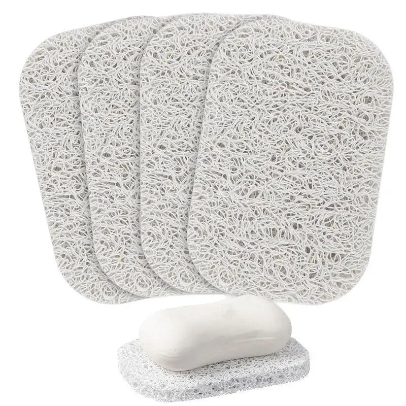 4pcs Nonslip Soap Dish Tray Shower And Bath Cleaning Sponge Holder Soap Saver Draining Lift Pad Self Draining Soap Bar Holder