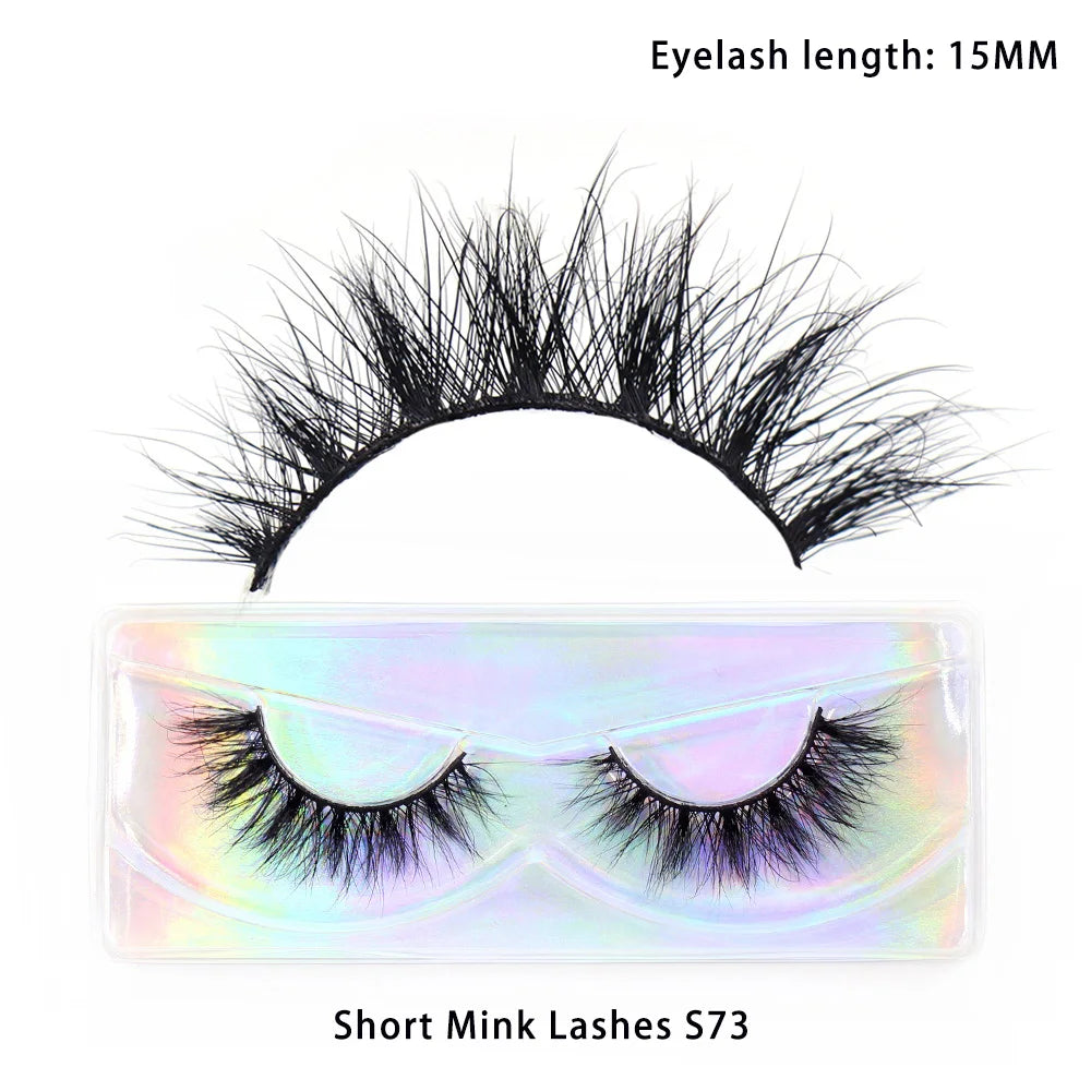 LEHUAMAO Maquiagem Short Natural Soft Mink Lashes Volume Fluffy Wispy Lashes 12mm-15mm False Eyelashes Eyelash Extensio Makeup