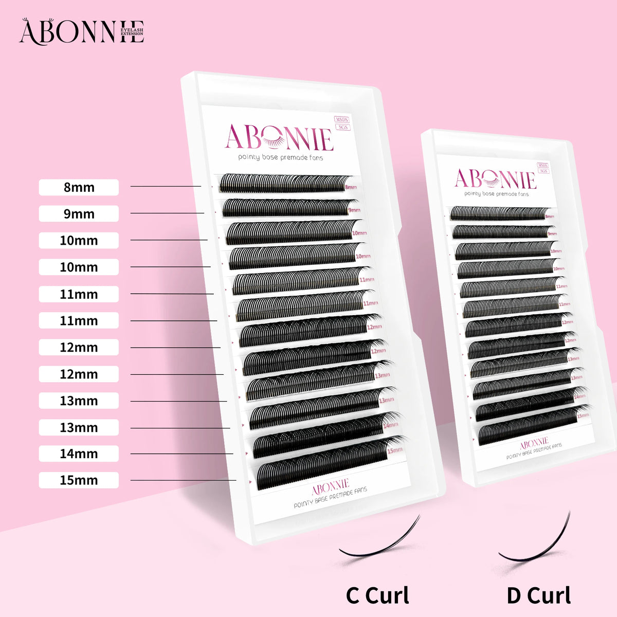 Abonnie Angel Lashes Pre-bundled Lash Spikes 5D Flower Lashes Individual Eyelash Extensions Wispy Lash Premade
