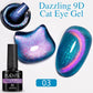 7.5ML Aurora Starlit Cat Eye Gel Nail Polish Rainbow Glitter Galaxy Cat Magnetic Nail Art Gel Soak Off UV Semi-Permanent Varnish