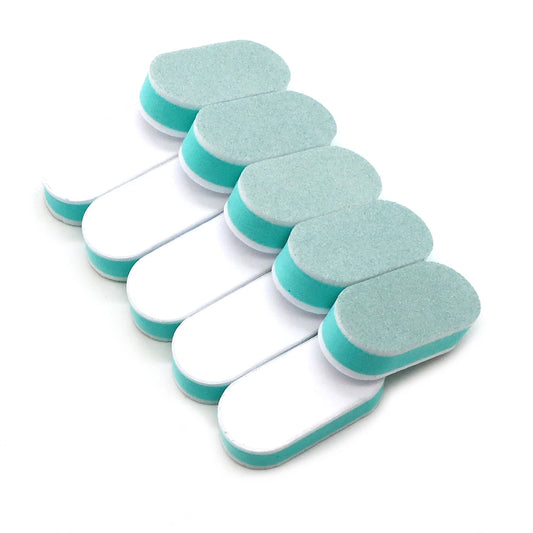 20/40/100pcs Mini Oval Nail Buffer Block File 600/3000 Grit Double-Sided Sanding Buffering Polishing Manicure Tools Sponge Files