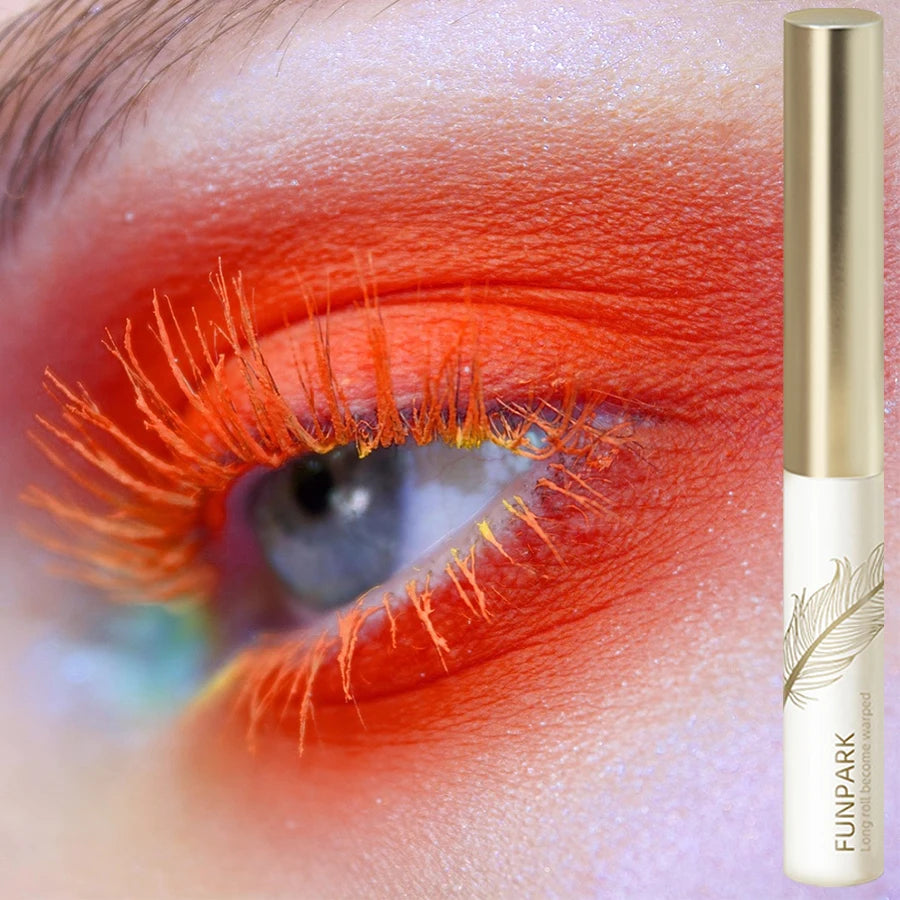 10-Color Ultra-fine Brush Mascara Strong and Lasting Content and Length, Waterproof Prolonged Eye Lash Makeup Black Red Purple