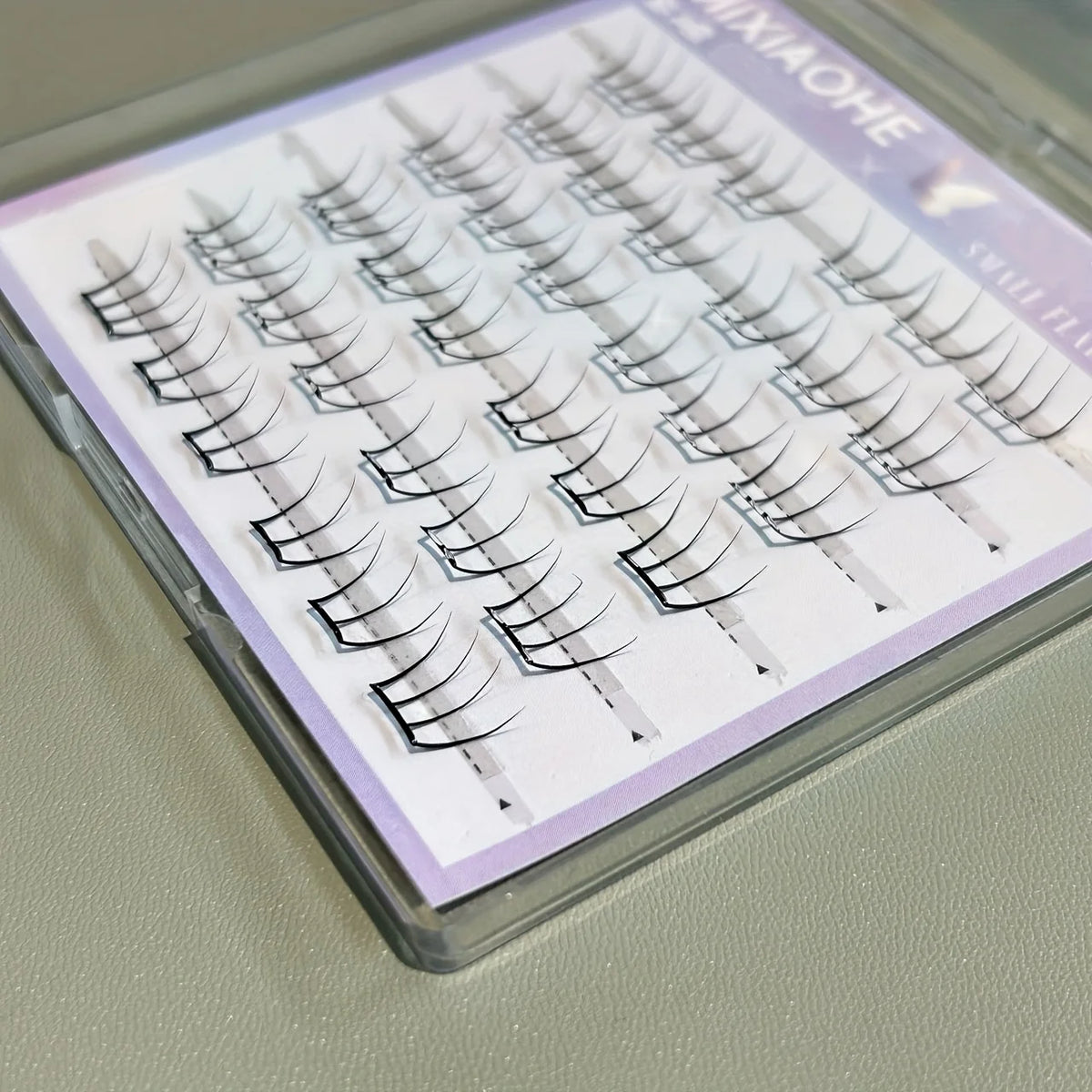 Mixiaohe Short Pear Baby Bend Glueless Eyelashes 100 Clusters C Curl Natural Segmented Lashes for Beginners