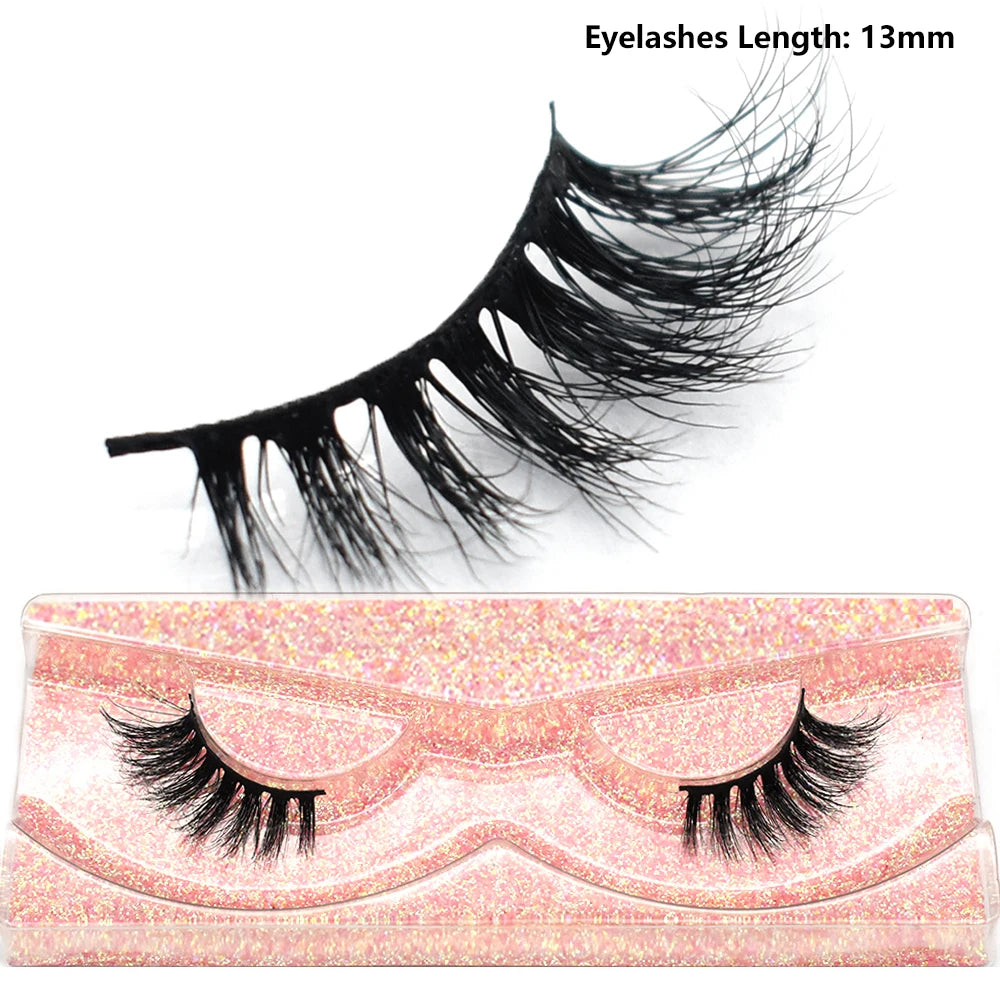 Half Eye Lashes Natural 3D Mink Short False Eyelashes Fluffy Wispy Cross Strip Fake Lashes Soft Half Eyelashes Extension Makeup