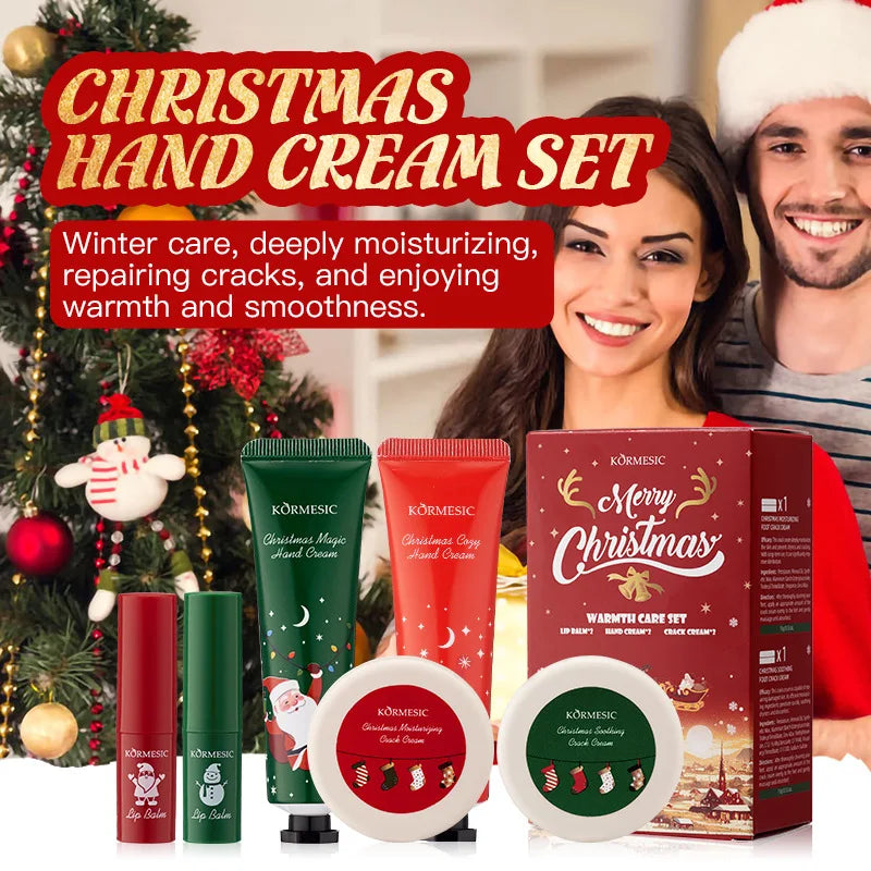 Christmas Gift Set Hydrating Body Care Collection, featuring Hand Cream, Lip Balm, Foot Cream, and Nourishing Moisturizer