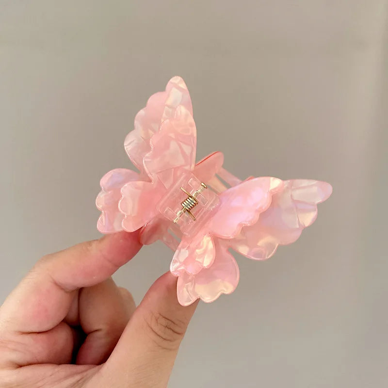 Retro Fairy Butterfly Hair Claw Acetate Crab Hair Clip Sweet Princess Shark Hairpin Women Lady Girl Headwear Hair  Accessories