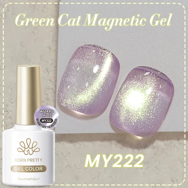 BORN PRETTY 10ml Black Glass Cat Magnetic Gel Nail Polish Punk Style Nail Art Manicure Varnis Semi Permanent Gel for Winter Nail