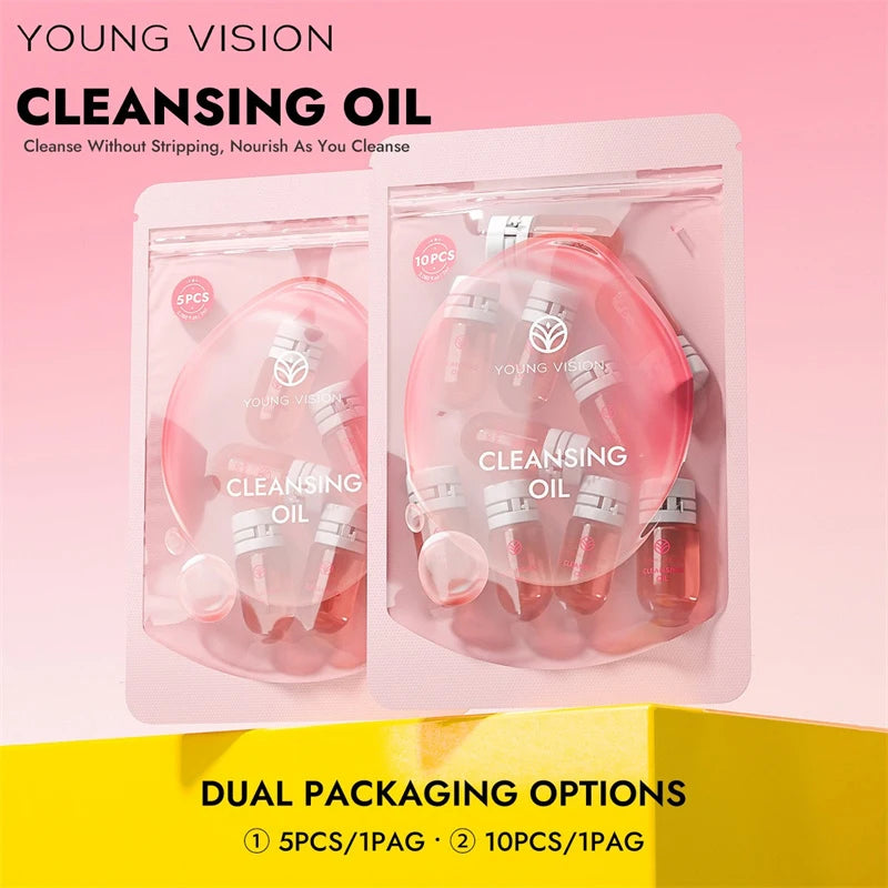 5/10 Capsules of Cleansing and Makeup Remover Oil Gentle Facial Makeup Remover Travel Portable Moisturize Soothe Cleansing Oil