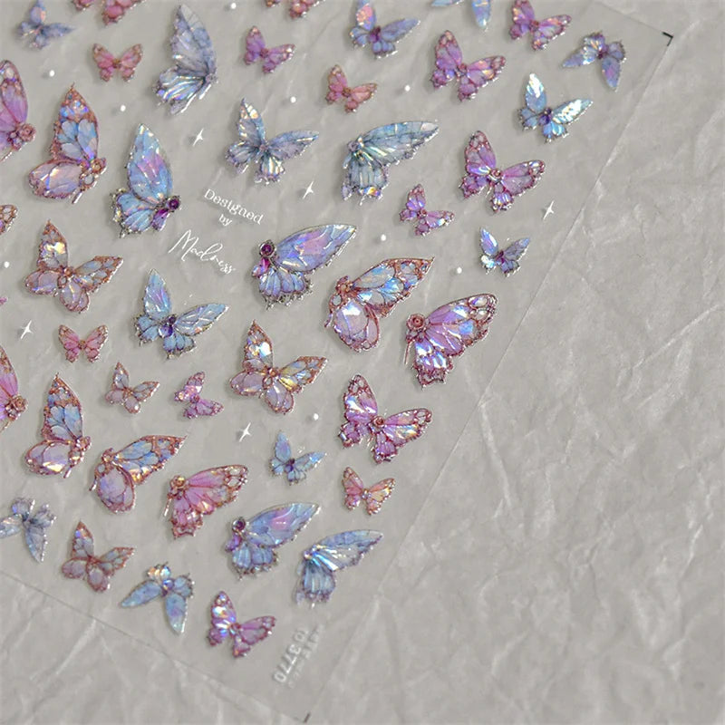 Gold Snowflake Bowknot Snowman Lovely Christmas 3D Self Adhesive Nail Art Sticker Rhinestone 5D Embossed Reliefs Manicure Decals