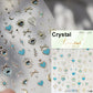 Cat's Eye 5D Gradient European Love Heart Gem Wing Crystal Geometric Colorful Self Adhesive Nail Art Stickers Manicure Decals