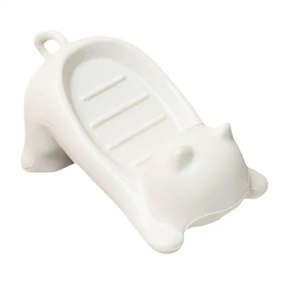 Decorative Plastic Soap Holder with Drainage, Cute Cartoon Cat Soap Dish for Bathroom, Ideal Storage for Soap and Sponges